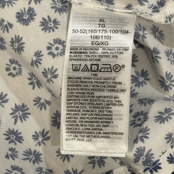 NWT GAP Blue White Ditsy Floral Print Smocked Peplum Cami Tank Top Womens XL - Picture 6 of 8